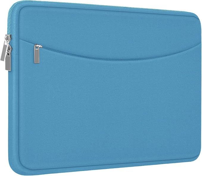 14 inch Laptop Sleeve Case, Shockproof Protective Laptop Cover Briefcase Carrying Computer Bag with Accessory Pocket Portable Computer Sleeve for 14" MacBook, HP, Dell, Lenovo, Acer, Light Blue by ampoock