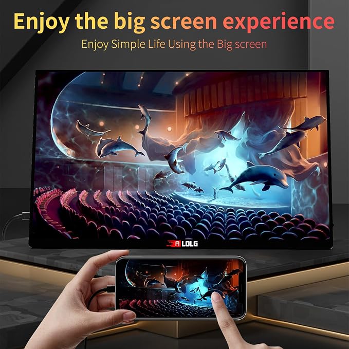 15.6" Portable Monitor for Laptop, 2K FHD 60Hz with USB-C & HDMI | HDR IPS screen；ultra-slim with built-in speakers & adjustable smart cover；compatible with PC, Mac, Phone, PS5, Switch, Xbox - Image 6