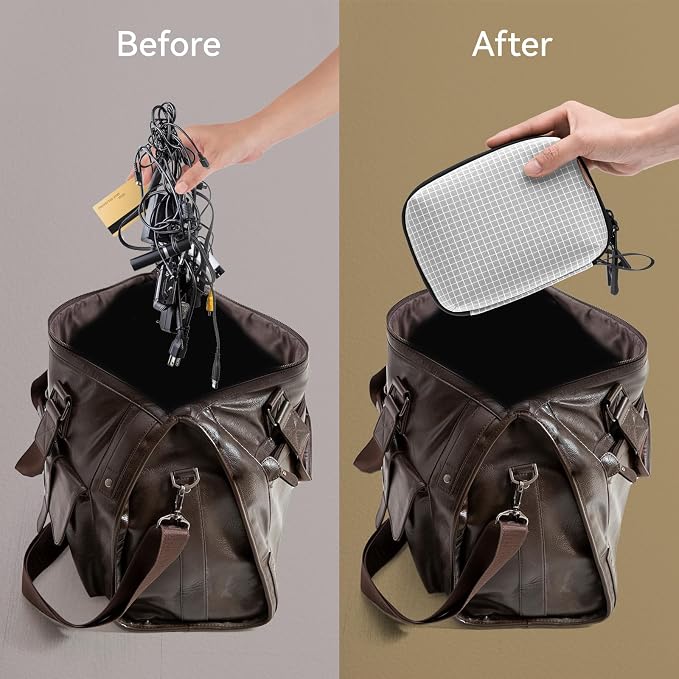 Electronics Organizer Cord Organizer Travel, Small Tech Bag for Cords, Chargers, Power Bank, Earbuds – Portable Cable Pouch for Office, Business Trip, Commute – Water & Scratch-Resistant - Image 3