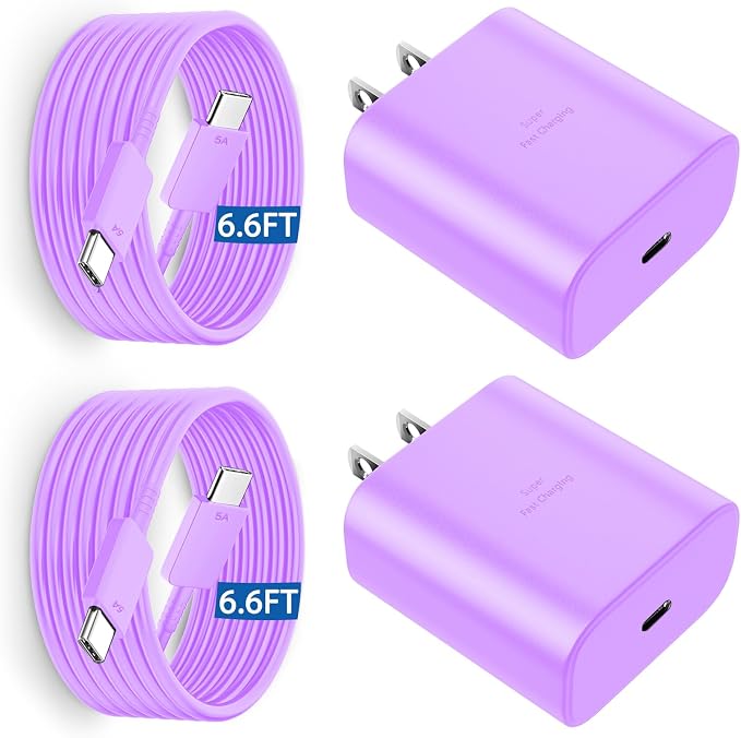 45W USB C Super Fast Charger Type C Charger Fast Charging Android Phone Charger Block with 6.6FT Type C Charging Cable for Samsung Galaxy S26 Ultra/S26/S26+/S25/S25 Ultra/S25+/S24 Ultra/S23 Ultra/S22 by Vilive