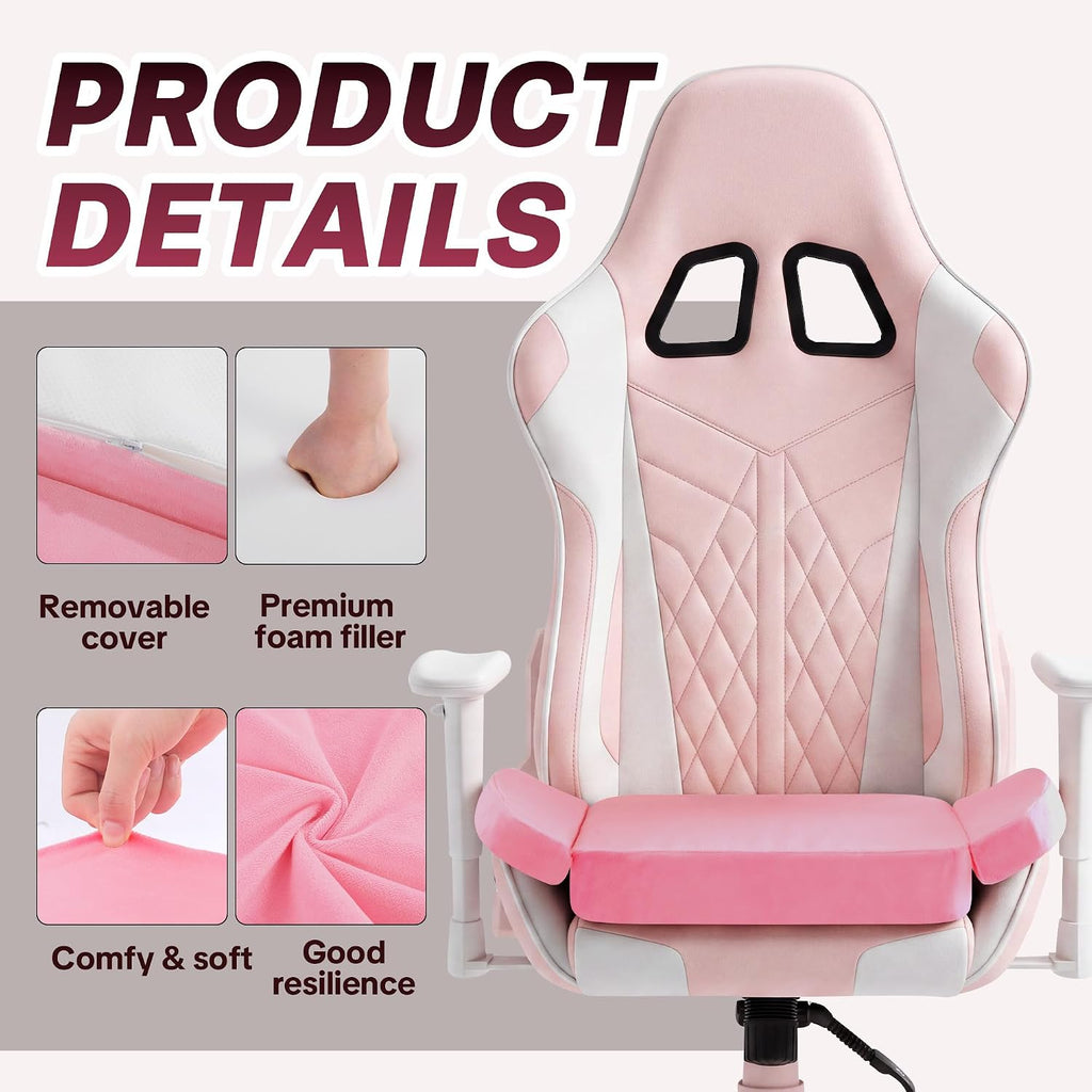 BALAPET Ultra Soft Gaming Chair Cushion for Long Sitting Gamers,Tailbone Pain Reduce Cushion for Office Chair (Pink) - Image 3