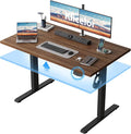 Klicelor 48 Inch Electric Standing Desk, Height Adjustable Office Desk, Sit Stand Up Computer Desk with Memory Preset, Two-Piece Desktop, Dark Walnut by Unknown