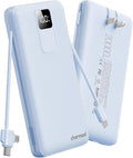 charmast 20000mAh Portable Charger with Built-in Cables and AC Wall Plug | 20W Fast Charging Power Bank, Power 3 Devices at Once, Family Travel Essential Battery Pack for iPhone, Samsung, Android by charmast