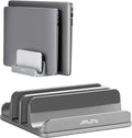 JARLINK 4-in-1 Adjustable Vertical Laptop Stand, Aluminum Holder, Grey | Space-Saving Aluminum Laptop Holder, Compatible with All MacBook, Surface, Chromebook, Phone, and Gaming Laptops. by JARLINK