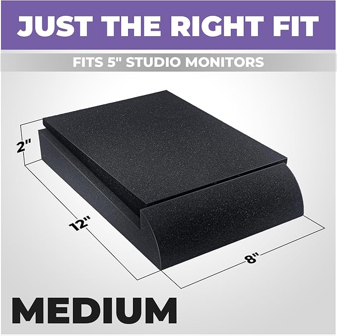 Liquid Stands Studio Monitor Sound Isolation Pads for Speakers 5" High-Density Speaker Foam Pads That Prevents Vibrations Angled Speaker Riser - Acoustic Speakers Isolation Pad for Floor, Desktop - Image 3