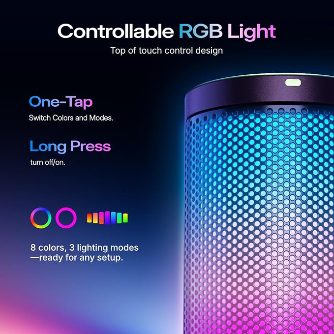 MAONO DGM20 USB Gaming Microphone for PC with Clear Voice & RGB Lighting | Noise Reduction, Tap-to-Mute, Gain Control and Plug & Play for Discord, Streaming, Podcasting, Chat and PS5/PS4 Gaming - Image 6