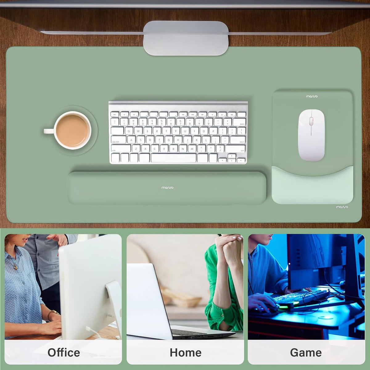 MOSISO Keyboard Mouse Pad Set, Large Gaming Mouse Pad&Keyboard Wrist Rest - Image 6