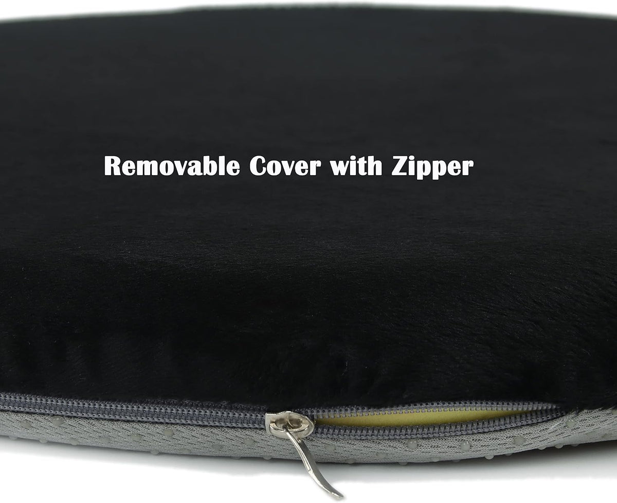 Sigmat Memory Foam Seat Cushion Anti-Slip Round Chair Pad 18 in Black - Image 4