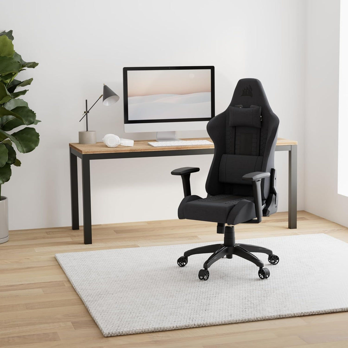 Corsair TC100 Relaxed Fabric Gaming Chair – Gray and Black - Image 2