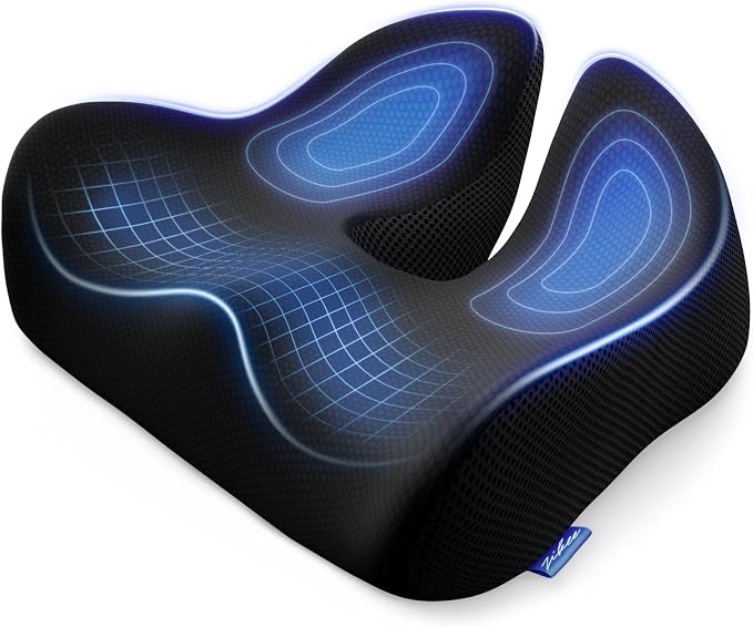 6" Thickened Donut Pillow Seat Cushion, Ergonomic Hemorrhoid Pillow with Widened Cutout for Tailbone,Sciatica Pain Relief & Postpartum, Memory Foam Office Chair Cushion for Long Sitting at Home by ZIKEE
