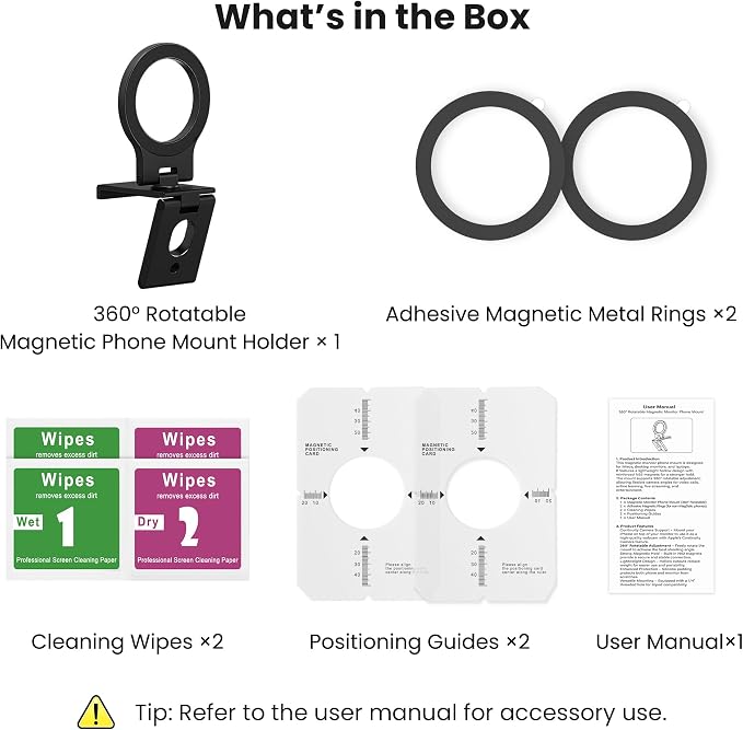 Itramax 360° Continuity Camera iPhone Webcam Mount for iMac&Desktop Monitor | Magnetic PC Phone Webcam Holder Stand,Metal Rings,for MagSafe iPhone 17 16 15 14 13 12 11 XR XS,Apple TV,Studio Display,Black - Image 8