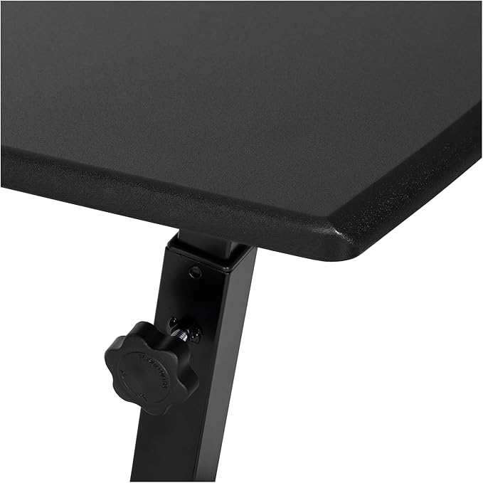 Seville Classics Airlift Mobile Height Adjustable Laptop Stand Computer Workstation for Sitting Classroom Home Office Medical Table w/Wheels, Flat Desk 24", Black - Image 4