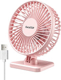 Gaiatop USB Desk Fan, Personal Portable Quiet Small Table Desktop fan | Powerful Mini 3 Speeds, Adjustable Head, for Cooling Home Office Car Summer Travel Gifts Pink by GAIATOP