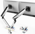 ARES WING RGB Dual Monitor Arm Desk Mount for 17-38 inch Monitors, White | Heavy Duty Dual Monitor Stand Holds 35.2 lbs, Adjustable Ultrawide Monitor Arm with Clamp & Grommet Base, 75/100 VESA by ARESWING