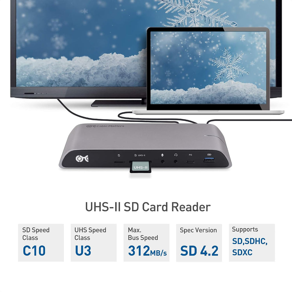 Cable Matters USB C Dock for Windows, Dual 4K DisplayPort, 80W Charging - Image 4
