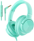 Botesty Sound Headphones Wired with Microphone, Over Ear Foldable 3.5mm Plug in Headphones Corded with 4.9ft Tangle-Free Nylon Cord for Tablet, Laptop, MP3/4, School, Airplane Travel (Green) by BotestySound
