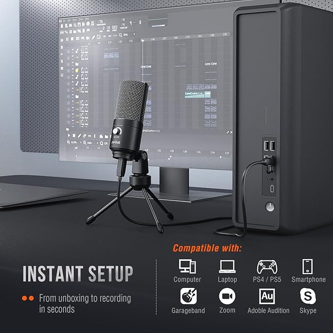 FIFINE K669B USB Microphone, Condenser Recording Mic for Vocals, Meeting | Metal Cardioid Laptop Mic for MAC OS, Windows, Voice Overs, Streaming, Online Meeting and YouTube Videos - Image 6