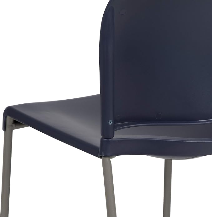 Flash Furniture Hercules Series Contoured Stacking Chairs for Waiting Rooms and Offices, Ergonomic Lobby Chairs with Curved Back, Set of 5, Navy | Sled Base, Powder Coated, Contoured, 880 LBS. Weight Capacity - Image 10