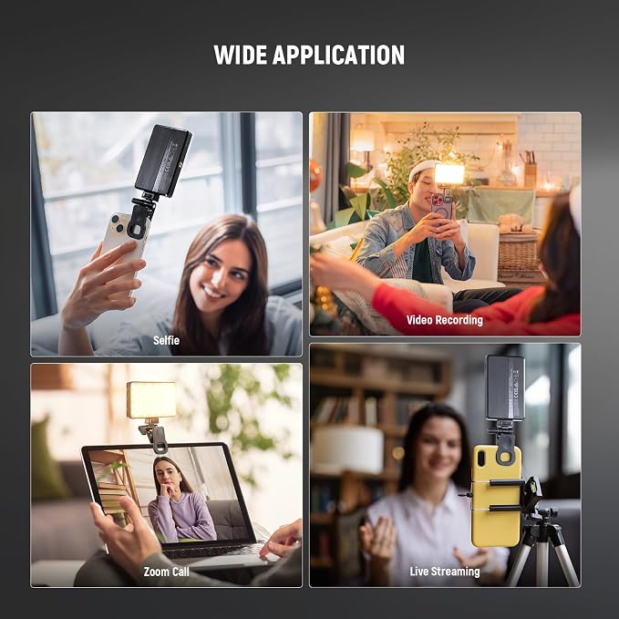 NEEWER Basics BL120B LED Selfie Phone Light + Entry Level Version PA988 16-71" Selfie Stick Tripod Compatible with iPhone Android, Clip On Fill Video Conference Lighting for Cellphone Camera Laptop - Image 2
