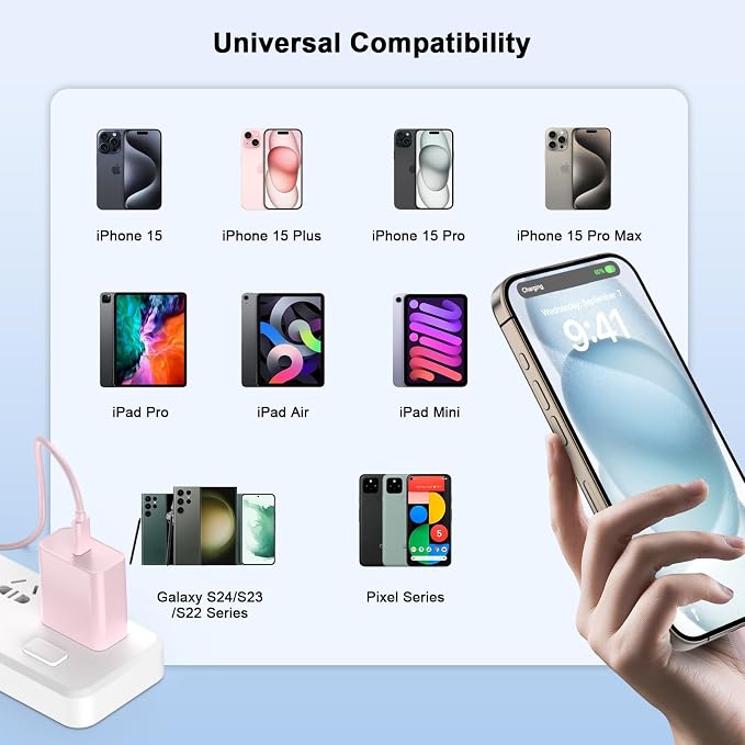 iPhone 17 16 15 Charger Fast Charging 10FT, 20W USB C Charger Block & Cable | 2Pack [Apple MFi Certified] 20W Type C Charger & 10FT Long Type C Charging Cord for iPhone 17/17 Pro/17 Pro Max/16 15 Pro Max - Image 4