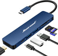 Hiearcool 7-in-1 USB C Hub, USB C Dongle Compatible for MacBook, Navy Blue by Hiearcool