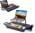 Large Adults Lap Desk for Laptop with Phone Holder & Storage Drawer | Laptop Stand for Bed Fits up to 17" Laptops & MacBook, Pillow Lap Desks for Adults with Cushion for Bed & Couch, Black by V-HoldStandforLaptopandTablet