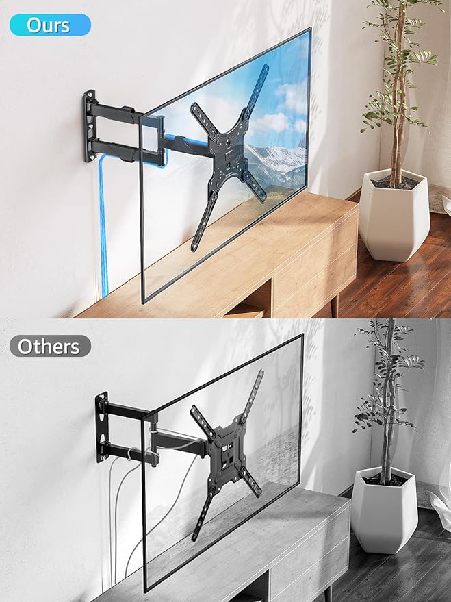 MOUNTUP Full Motion TV Wall Mount for Most 26-60 Inch TVs, Max VESA 400x400mm Wall Mount TV Bracket with Swivel Tilting Extension Level Adjustment for LED LCD Flat Curved TVs Up to 77 LBS, MU0018 - Image 6