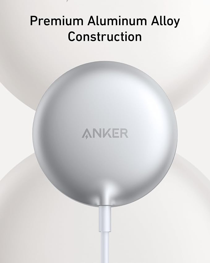 Anker MagSafe Charger Pad Compatible, MagGo iPhone 16 Wireless Charging Pad, Qi2 Certified 15W Wireless Charger for iPhone 16/16 Plus/16 Pro/16 Pro Max/15/14/13/12 Series (White, No Adapter) - Image 3