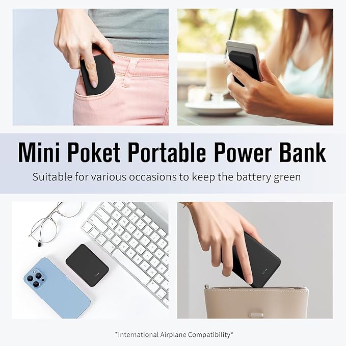 S22 Portable Charger, Mini Colorful Power Bank, PowerNano, 5000mAh External Battery Pack Compatible with iPhone 15/14/13/12/11/X All Series and Android Phone,Apricot - Image 4