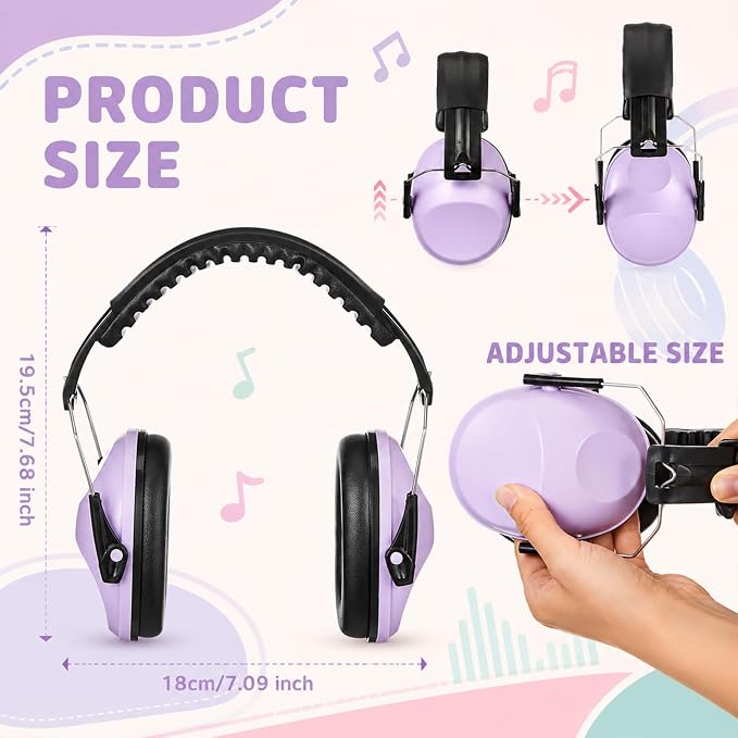 12 Pcs Kids Noise Cancelling Headphones Ear Muffs Sweet Style | Ear Protection for Kids Adults 27dB Noise Reduction Hearing Earmuff for Autism Sensory Relief Concerts Fireworks Studying - Image 2