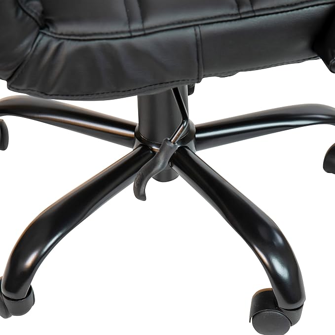 Flash Furniture Mid-Back LeatherSoft Executive Office Chair, Black/Black | 360° Swivel, Height Adjustable, Commercial Grade - Image 10