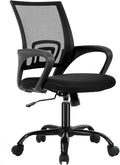 FDW Ergonomic Office Chair Home Desk Chair Task Mesh Computer Chair Gaming with Back Lumbar Support Armrest Modern Swivel Modern Adjustable Rolling Executive Mesh Chair for Women Men (Black) | with Lumbar Support & Adjustable Height | Breathable Mid-Ba... by FDW