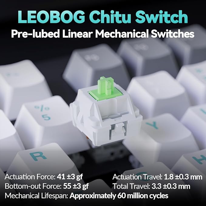 LINGBAO K98 96% Mechanical Creamy Wireless Gaming Keyboard With Number Pad | BT5.0/2.4G/USB-C, Gasket Custom Hot-Swappable Keyboard, 10000mAh Battery, RGB Backlit, Creamy Sound for Windows Mac PC Gamers - Image 9