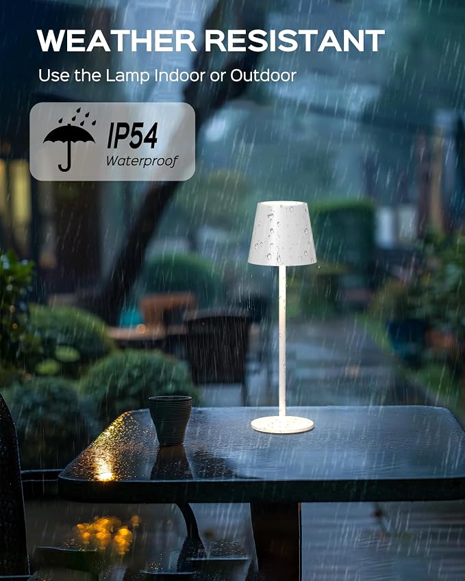 JACKYLED Cordless Table Lamps Rechargeable, 3 Adjustable Height, 5000 Capactiy Operated, 3 Colors Smooth Dimming, Portable LED Waterproof Table Lamp for Dining, Bedroom, Outdoor (2 Pack) - Image 7