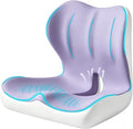 Seat Cushion for Office Chair and Car, Ergonomic Memory Foam Seat Cushion with Lumbar Support Pillow, Orthopedic Cushion for Sciatica & Back Pain, Purple & Light Gray by Unknown
