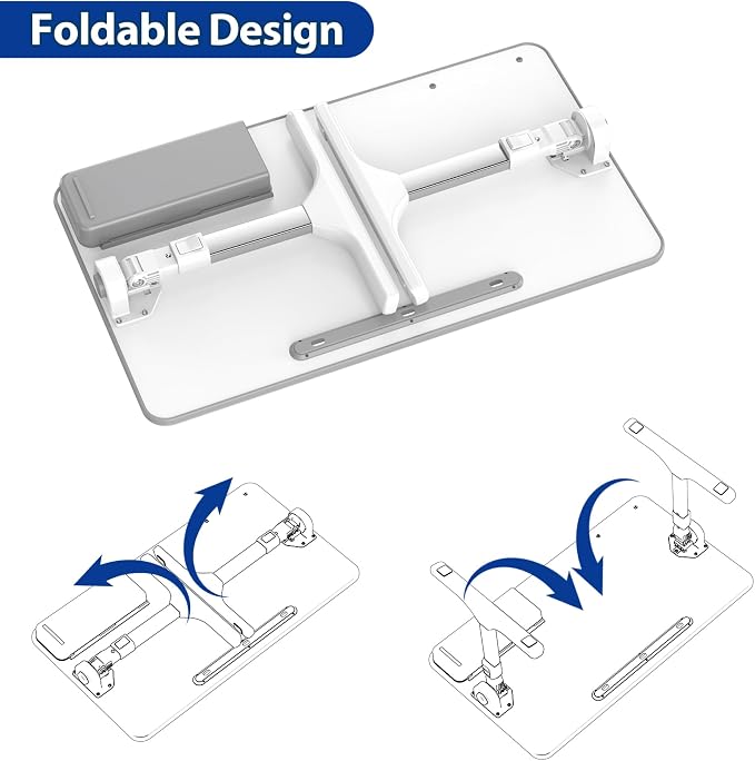 Besign LT05 Adjustable Laptop Table, Lap Desk, Portable Standing Bed Desk, Foldable Sofa Breakfast Tray, Notebook Computer Stand for Reading and Writing, Medium Size, White - Image 6