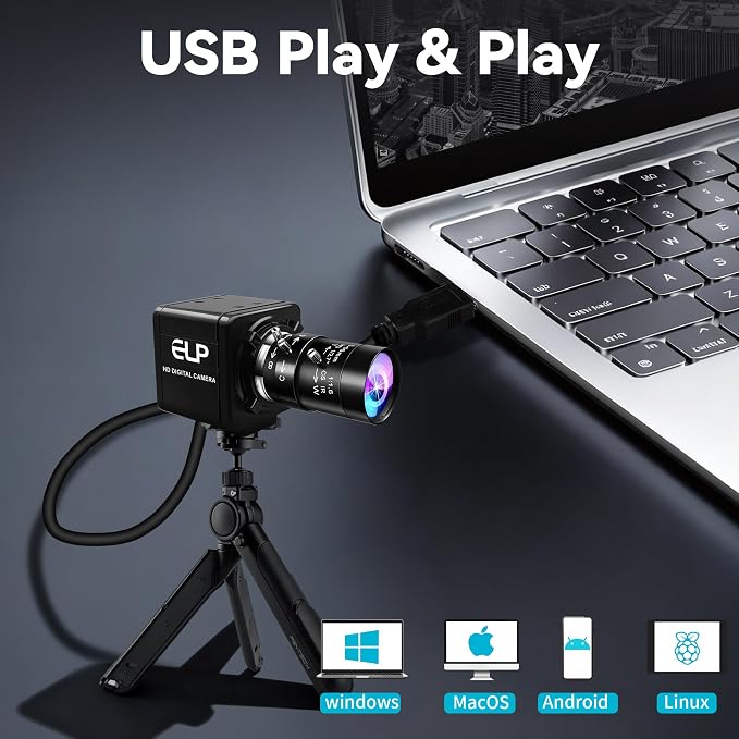 Magnolia 8MP USB Webcam, Industrial Camera for Linux/Windows/Raspberry Pi | 10X Varifocal Optical Zoom Lens (CS 5-50mm) - Image 7