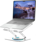 ALASHI Laptop Stand for Desk with 360° Rotating Base, Multi-Angle Adjustable Laptop Stands, Foldable Laptop Riser Compatible with 10 to 17 Inches PC Computer, White by ALASHImakeyourlifesimplerandeasier%EF%BC%81