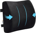 SAIREIDER Comfortable Lumbar Support Pillow for Office Chair, Memory Foam Back Support Pillows for Car、Gaming Chair、 Home Chair, Back Pain Relief Improve Posture, Double Adjustable Straps(Black) by SAIREIDER