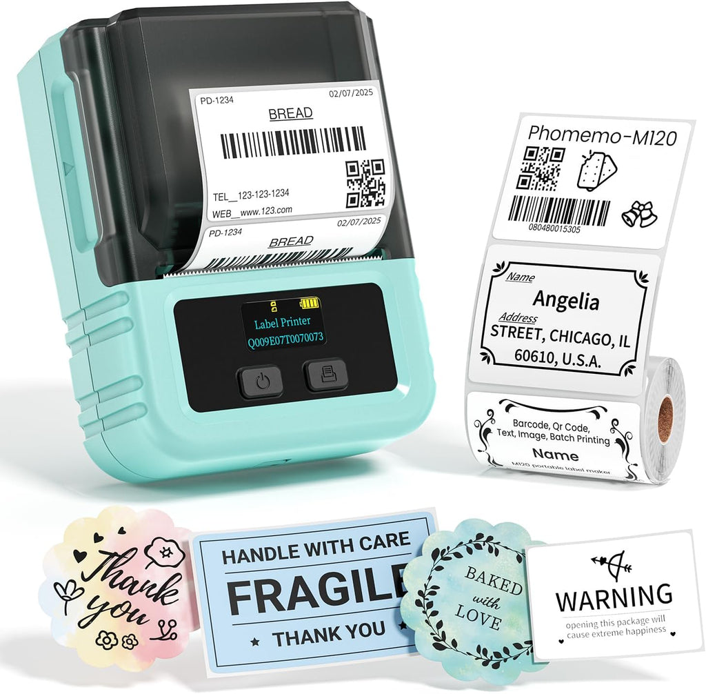 Phomemo M120 Label Printer - 2" Bluetooth Thermal Label Maker by Phomemo