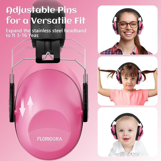Floriogra 2 Pack Noise Cancelling Headphones for Kids/Toddler Ear Muffs | 28dB SNR Kids Ear Protection for Autism Children Noise Reduction Earmuffs for Concerts, Monster Jam, Air Shows, Fireworks - Image 4