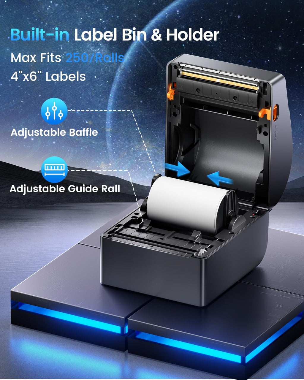 Bluetooth Shipping Label Printer with 750 Pcs Labels - Image 3