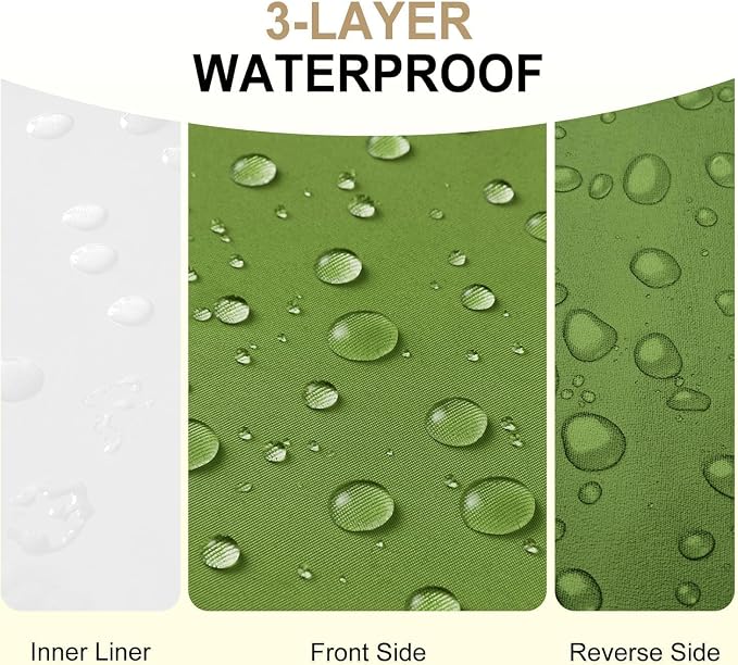 downluxe Waterproof Outdoor Chair Cushions Set of 2, 19" x 19" x 3" Patio Chair Cushion with Non-Slip Ties & Handle, Square Outdoor Cushion for Patio Furniture with Removable Cover, Grass Green - Image 2