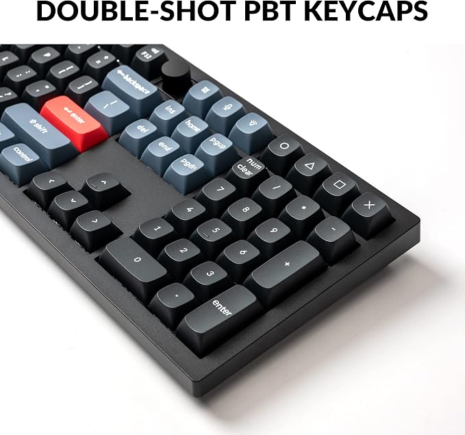 Keychron V6 Wired Custom Mechanical Keyboard Knob Version, Full-Size QMK/VIA Programmable Macro with Hot-swappable Keychron K Pro Red Switch Compatible with Mac Windows Linux Black (Non-Transparent) | QMK Programmable with Hot-swappable Keychron Red Sw... - Image 5