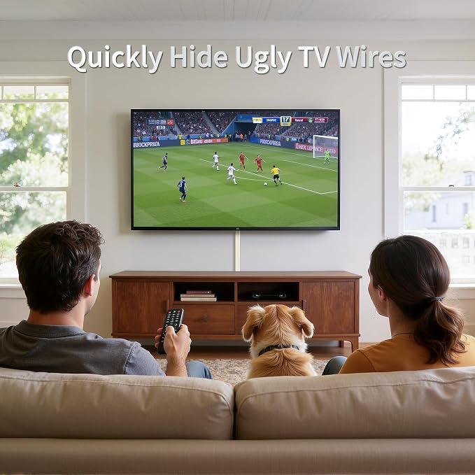Cord Hider Kit, 70.8in Cord Covers for 2-3 Wires on Wall, Paintable Cable Hider Wire Covers for Cords on Wall, Self-Adhesive Cord Hider for Wall Mount Tv to Hide Cords, W0.94 H0.47in, Beige - Image 8