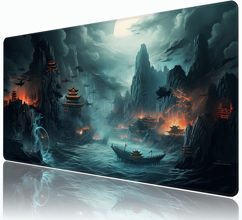 Dark Canyon Mouse Pad,XXL 35.4"x15.7" Big Gaming Mousepad,Large Extended Mouse Mat,Non-Slip Rubber Base Waterproof with Stitched Edges for Gaming Office Home by HUNJIEEM