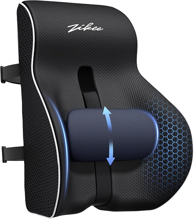 Lumbar Support Pillow, Sliding Support for Precise Back Pain Relief | Ergonomic Lumbar Support Pillow for Office Chair, Improves Posture, Memory Foam Back Support Pillow for Office, Car, Home by ZIKEE