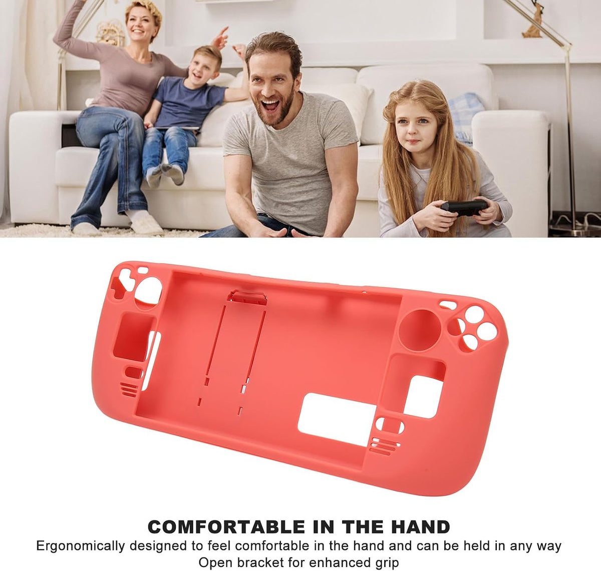 Kickstand Case for Steam Full, Fit, Comfortable Grip with Fingerprint Proof, Compatible with Game Handhelds (Watermelon Red) - Image 4