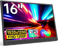 Portable Monitor 16.0inch FHD 1920 * 1200P USB C HDMI Ultra-Slim IPS Travel Display & Speakers, HDR Plug&Play, External Monitor for Laptop PC, Phone, Mac by Unknown