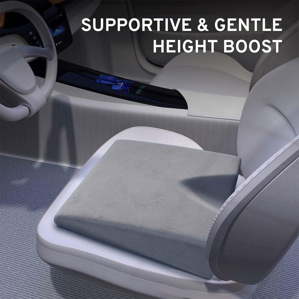 Wedge Car Height Booster Seat Cushion - Office Chair Cushion - Memory Foam Tailbone Pain Relief Cushion for Driving, Office, Gaming Chair - Orthopedic Lower Back, Tailbone, Coccyx, Hips Support - Image 6